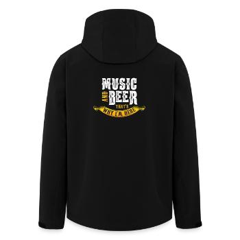 Musique et bière donc je suis là! - Veste softshell homme en polyester recyclé Stanley/Stella - noir - Dos - AI Model Male 185 light (185cm)