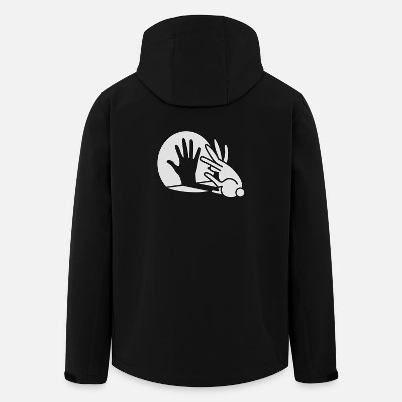 Rabbit Hand Shadows Glow in the dark - Veste softshell homme en polyester recyclé Discoverer Stanley/Stella - noir