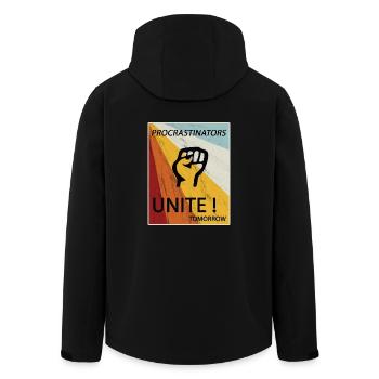 Procrastinators Unite Tomorrow Faul sein Geschenk - Recycelte Männer Softshell-Jacke von Stanley/Stella - Schwarz - Hinten - AI Model Male 185 light (185cm)