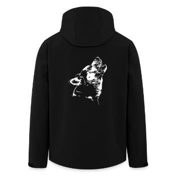 SIBERIAN HUSKY heulend Schlittenhunde Wilsigns - Recycelte Männer Softshell-Jacke von Stanley/Stella - Schwarz - Hinten - AI Model Male 185 light (185cm)