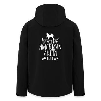 DIE MIT AMERICAN AKITA GEHT Hundespruch Wilsigns - Recycelte Männer Softshell-Jacke von Stanley/Stella - Schwarz - Hinten - AI Model Male 185 light (185cm)