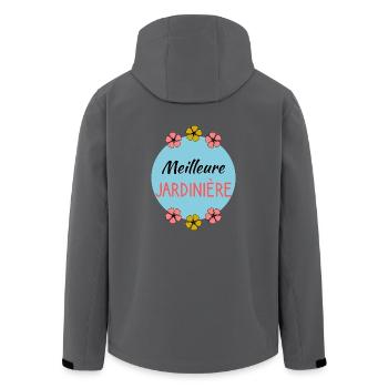 MEILLEURE JARDINIERE. JARDIN. JARDINIERE - Veste softshell homme en polyester recyclé Stanley/Stella - noir - Dos - AI Model Male 185 light (185cm)