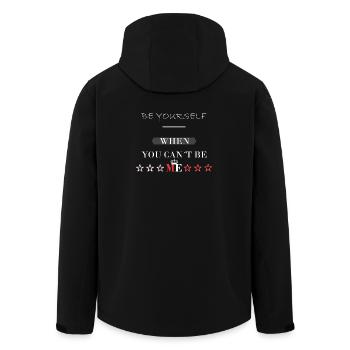 be you Sprüche Design - Recycelte Männer Softshell-Jacke von Stanley/Stella - Schwarz - Hinten - AI Model Male 185 light (185cm)