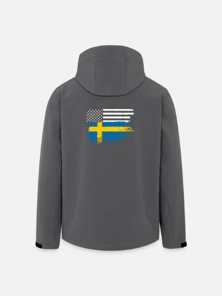 Flag Fusion: US Nordic Brush - Men’s Recycled Softshell Jacket by Stanley/Stella - black