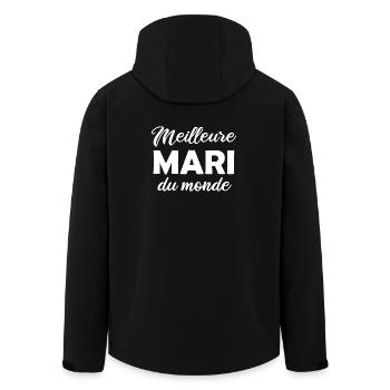 Meilleur Mari du monde - Veste softshell homme en polyester recyclé Stanley/Stella - noir - Dos - AI Model Male 185 light (185cm)