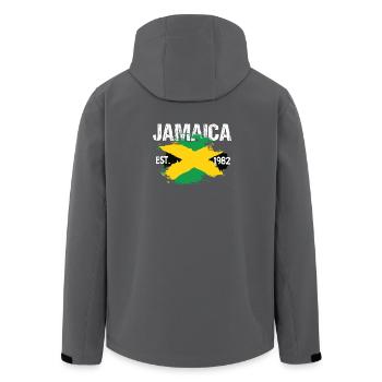 Jamaica Brush Flag Est1982 - Recycelte Männer Softshell-Jacke von Stanley/Stella - Anthrazit - Hinten - AI Model Male 185 light (185cm)