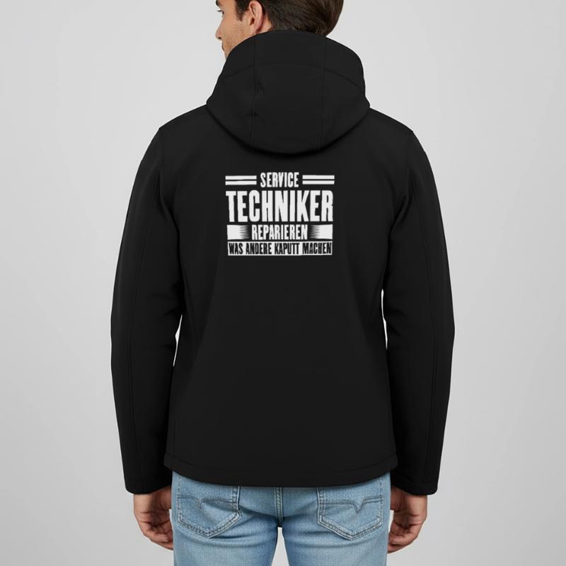 Service Technician Support Solution Slogan Service Veste softshell homme en polyester recyclé Stanley/Stella