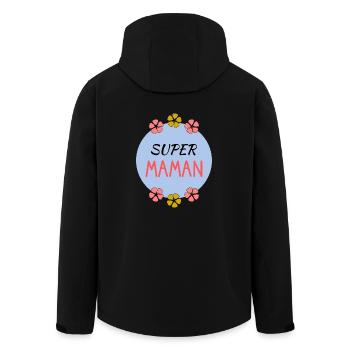 BONNE FÊTE. FÊTE DES MÈRES. FÊTE DES PÈRES. FÊTE - Veste softshell homme en polyester recyclé Stanley/Stella - noir - Dos - AI Model Male 185 light (185cm)