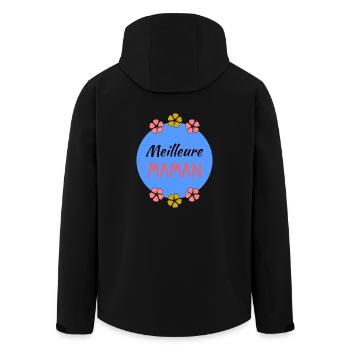 BONNE FÊTE. FÊTE DES MÈRES. FÊTE DES PÈRES. FÊTE - Veste softshell homme en polyester recyclé Stanley/Stella - noir - Dos - AI Model Male 185 light (185cm)