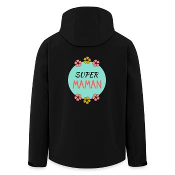 BONNE FÊTE. FÊTE DES MÈRES. FÊTE DES PÈRES. FÊTE - Veste softshell homme en polyester recyclé Stanley/Stella - noir - Dos - AI Model Male 185 light (185cm)