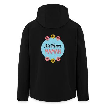 BONNE FÊTE. FÊTE DES MÈRES. FÊTE DES PÈRES. FÊTE - Veste softshell homme en polyester recyclé Stanley/Stella - noir - Dos - AI Model Male 185 light (185cm)