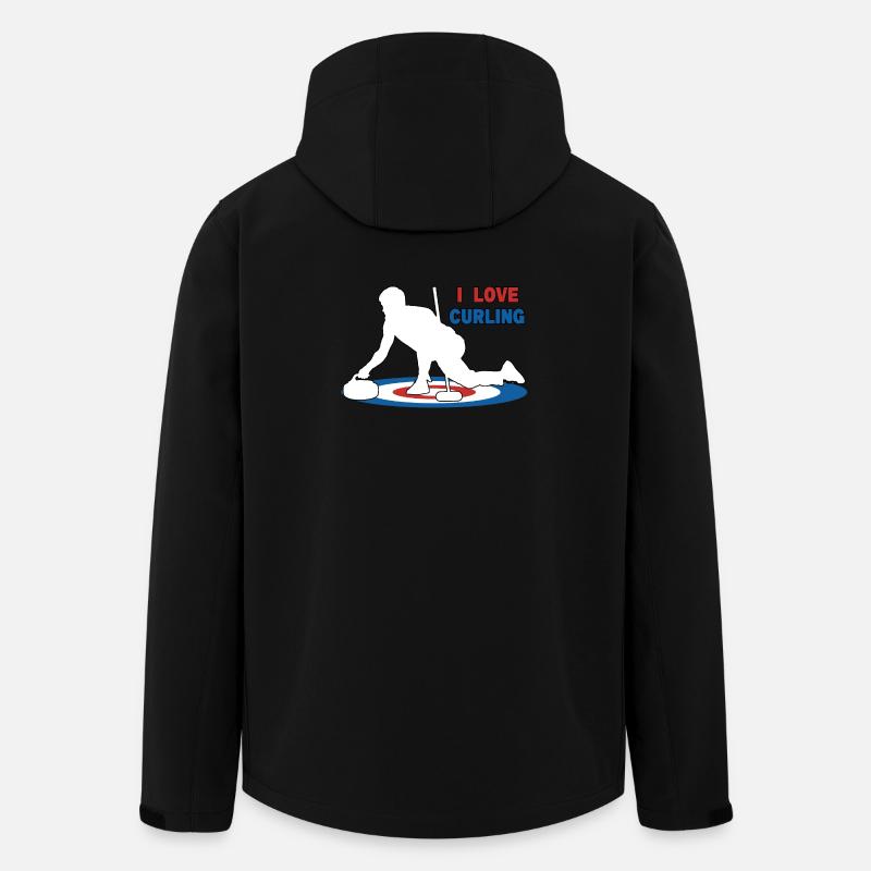 Ich liebe Curling - Recycelte Männer Softshell-Jacke von Stanley/Stella - Schwarz