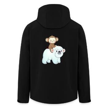 Monkey chevauche l’ours polaire ours polaire - Veste softshell homme en polyester recyclé Stanley/Stella - noir - Dos - AI Model Male 185 light (185cm)