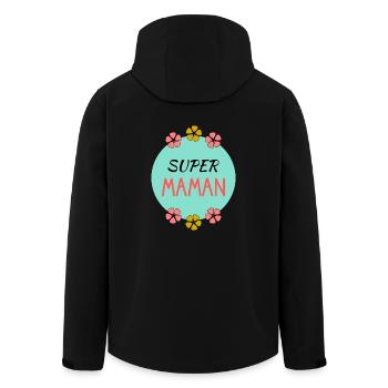 MAMAN. FÊTE DES MÈRES. BONNE FÊTE MAMAN. FÊTE - Veste softshell homme en polyester recyclé Stanley/Stella - noir - Dos - AI Model Male 185 light (185cm)