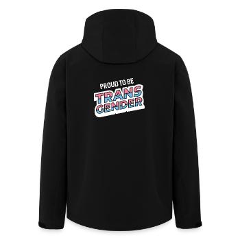 Pride Month - Proud To Be Transgender - Men’s Recycled Softshell Jacket by Stanley/Stella - black - Back - AI Model Male 185 light (185cm)