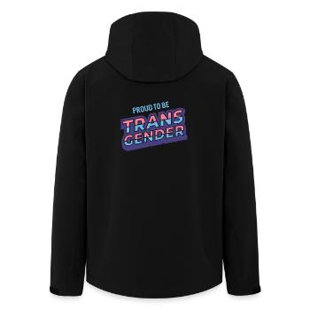 Pride Month - Proud To Be Transgender - Men’s Recycled Softshell Jacket by Stanley/Stella - black - Back - AI Model Male 185 light (185cm)