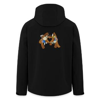Decorated crossbar with lederhosen suspenders - Men’s Recycled Softshell Jacket by Stanley/Stella - black - Back - AI Model Male 185 light (185cm)