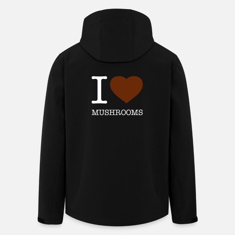 I LOVE MUSHROOMS - Men’s Recycled Softshell Jacket by Stanley/Stella - black