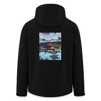Kinkakuji, Kyoto, Japan - Recycelte Männer Softshell-Jacke von Stanley/Stella - Schwarz - Hinten - AI Model Male 185 light (185cm)