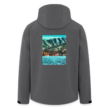 Red Gate of Peace, Ashinoko Lake, Japan - Men’s Recycled Softshell Jacket by Stanley/Stella - black - Back - AI Model Male 185 light (185cm)