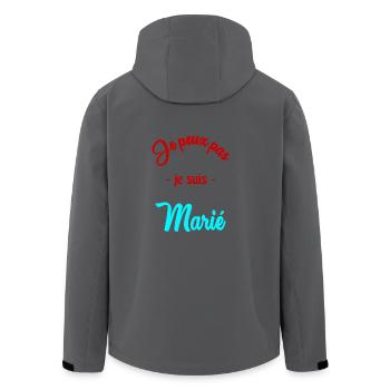 ICH KANN NICHT. HEIRATEN. ZUKÜNFTIGER BRÄUTIGAM. - Recycelte Männer Softshell-Jacke von Stanley/Stella - Schwarz - Hinten - AI Model Male 185 light (185cm)