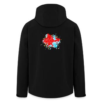 Redlightblue.Splash - Recycelte Männer Softshell-Jacke von Stanley/Stella - Schwarz - Hinten - AI Model Male 185 light (185cm)