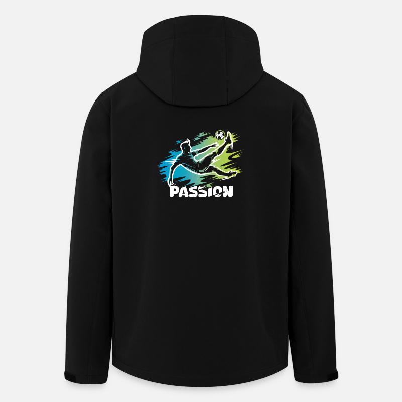 Passion – Fußball-Design für echte Kicker - Recycelte Männer Softshell-Jacke von Stanley/Stella - Schwarz