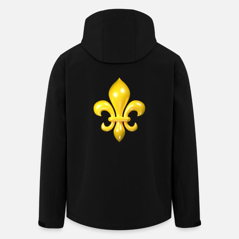 Fleur de Lys jaune - Veste softshell homme en polyester recyclé Stanley/Stella - noir