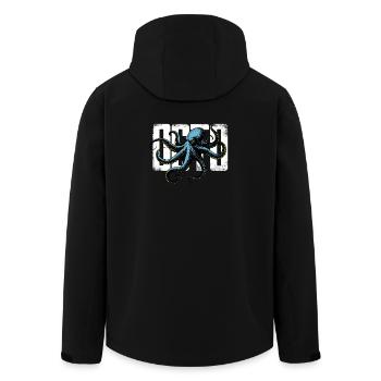 Stilisierter Oktopus - Recycelte Männer Softshell-Jacke von Stanley/Stella - Schwarz - Hinten - AI Model Male 185 light (185cm)
