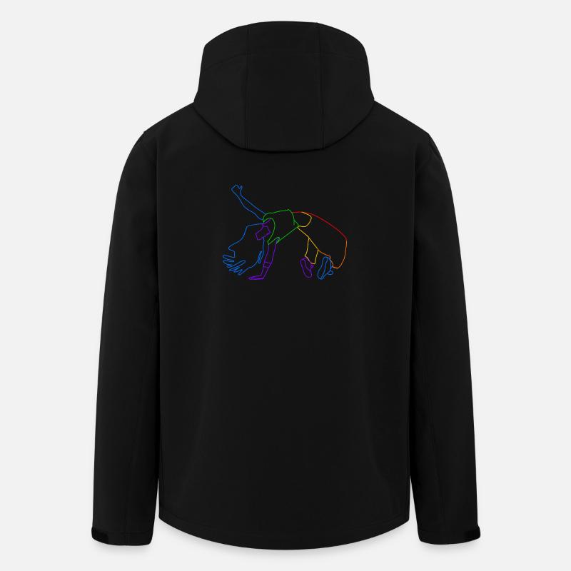 Color line acrobat in motion - Men’s Recycled Softshell Jacket by Stanley/Stella - black