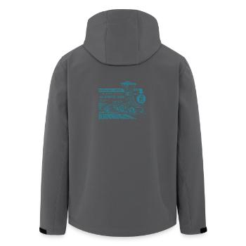 Design de course de sport automobile vintage - Veste softshell homme en polyester recyclé Stanley/Stella - noir - Dos - AI Model Male 185 light (185cm)