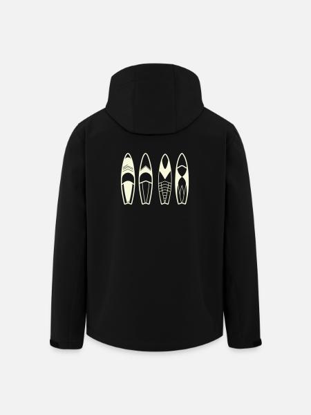 Minimalistische abstrakte Surfbretter - Recycelte Männer Softshell-Jacke von Stanley/Stella - Schwarz
