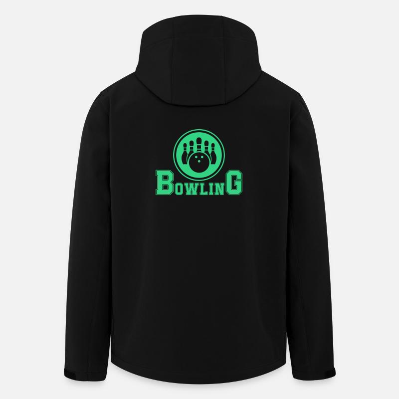 Conception de main de bowling rétro - Veste softshell homme en polyester recyclé Stanley/Stella - noir