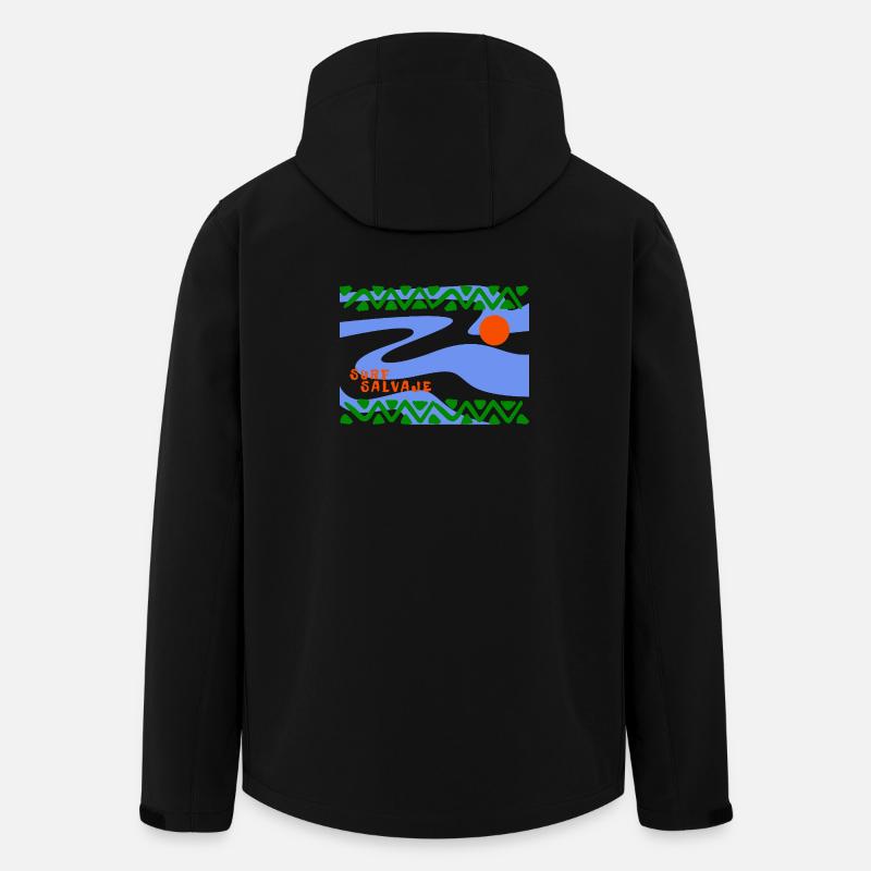 Surf Salvaje Psychedelische Wellen - Recycelte Männer Softshell-Jacke von Stanley/Stella - Schwarz