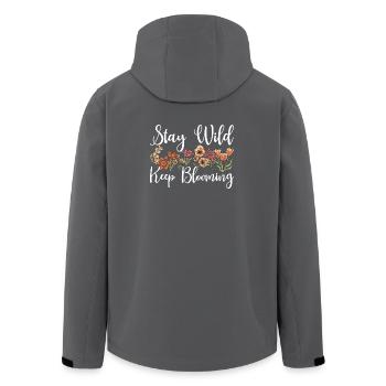 Restez sauvage Continuez à fleurir Floral - Veste softshell homme en polyester recyclé Stanley/Stella - charbon - Dos - AI Model Male 185 light (185cm)