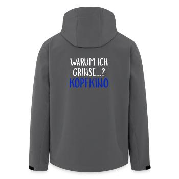 Warum Ich Grinse Kopfkino Funny Slogan Humour - Recycelte Männer Softshell-Jacke von Stanley/Stella - Schwarz - Hinten - AI Model Male 185 light (185cm)