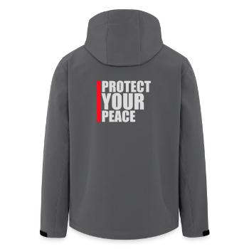 Protect Your Peace Mental Health Mindfulness - Men’s Recycled Softshell Jacket by Stanley/Stella - anthracite - Back - AI Model Male 185 light (185cm)
