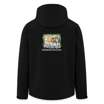 despurrate housecats - Men’s Recycled Softshell Jacket by Stanley/Stella - black - Back - AI Model Male 185 light (185cm)