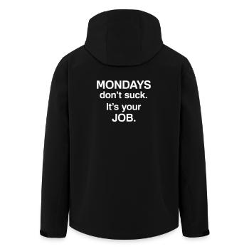 Les lundis ne sont pas nuls, c’est ton boulot - Humour - Veste softshell homme en polyester recyclé Stanley/Stella - noir - Dos - AI Model Male 185 light (185cm)