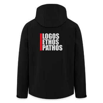 Logos Ethos Pathos Rhetorik Philosophie Student - Recycelte Männer Softshell-Jacke von Stanley/Stella - Schwarz - Hinten - AI Model Male 185 light (185cm)