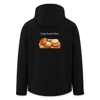 Capybara Mit Pizza Auf Sofa - Recycelte Männer Softshell-Jacke von Stanley/Stella - Schwarz - Hinten - AI Model Male 185 light (185cm)