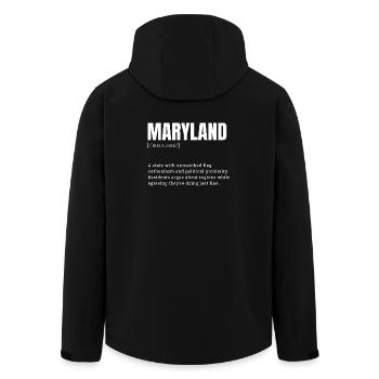 Maryland Flag Power Motif - Men’s Recycled Softshell Jacket by Stanley/Stella - black - Back - AI Model Male 185 light (185cm)