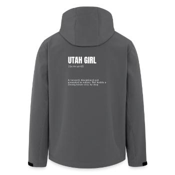 Utah Girl: Werte und Fokus - Recycelte Männer Softshell-Jacke von Stanley/Stella - Anthrazit - Hinten - AI Model Male 185 light (185cm)