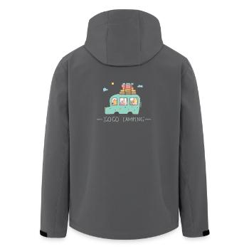 Family camping holiday - Men’s Recycled Softshell Jacket by Stanley/Stella - black - Back - AI Model Male 185 light (185cm)
