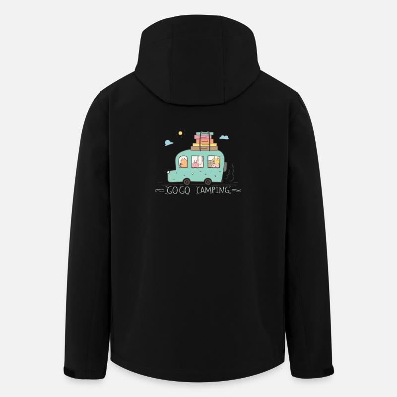 Familien Campingurlaub  - Recycelte Männer Softshell-Jacke von Stanley/Stella - Schwarz
