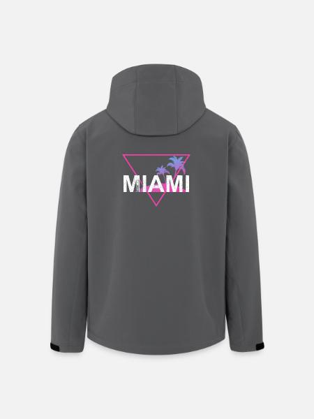 Miami Neon Palm Trees Retro - Men’s Recycled Softshell Jacket by Stanley/Stella - black