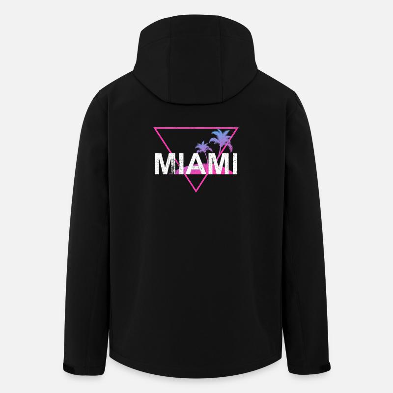 Miami Neon Palmen Retro - Recycelte Männer Softshell-Jacke von Stanley/Stella - Schwarz