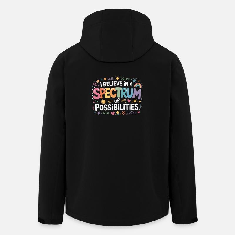 Autism Awareness Support rainbow - Men’s Recycled Softshell Jacket by Stanley/Stella - black