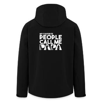 Mes personnes préférées m’appellent Papa Plombier Art - Veste softshell homme en polyester recyclé Stanley/Stella - noir - Dos - AI Model Male 185 light (185cm)