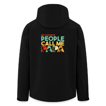 Paysage Papa Gardener Silhouette Art rétro - Veste softshell homme en polyester recyclé Stanley/Stella - noir - Dos - AI Model Male 185 light (185cm)